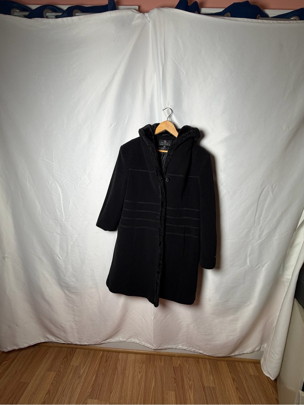 Collection B Black Hooded Trench Coat